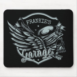 Mousepad Garagem de motocicleta do Biker de NOME Personaliz