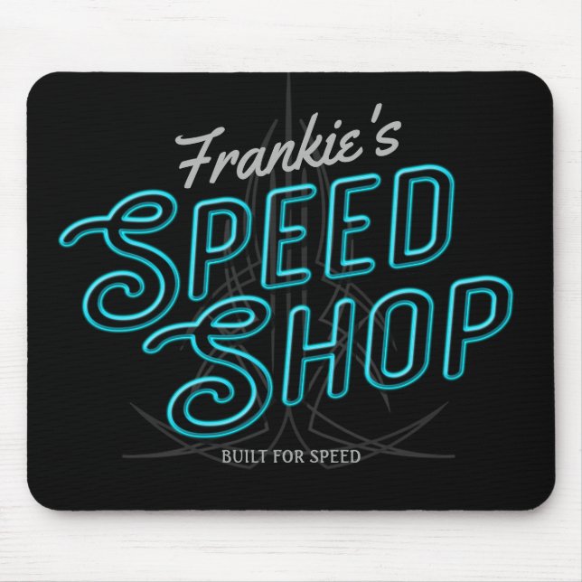 Mousepad Garagem Personalizada de Compro de Velocidade Neon (Frente)