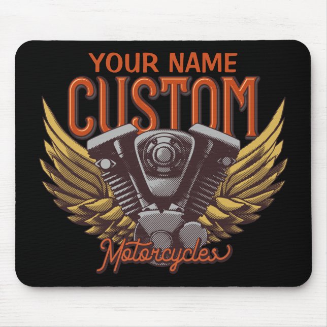 Mousepad Garagem Personalizada de Eagle Wings Biker (Frente)