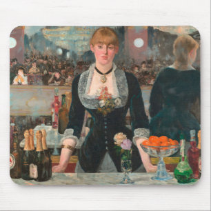 Mousepad Garçom Mal-Humorado de Paris Manet Um Bar no Folie