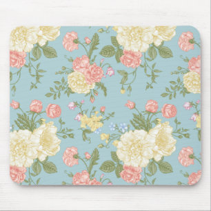 Mousepad Garden Peony Floral Patterno