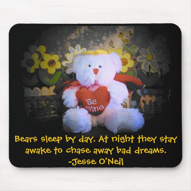 Mousepad Gardian Angel teddy bear persegue sonhos ruins (Frente)
