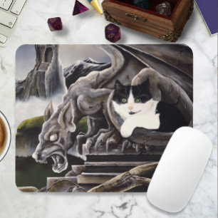 Mousepad Gargoyle branco preto