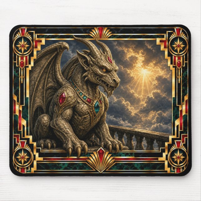 Mousepad Gárgula, Art Deco Mítico (Frente)