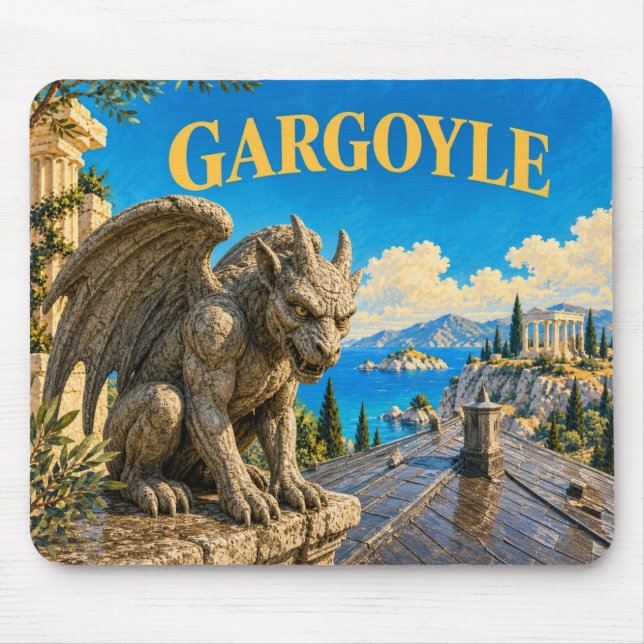 Mousepad Gárgula, Monstro de Fantasia Gótica (Frente)