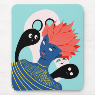 Mousepad Garota Alienígena Fantasma Com Amigos Imaginário