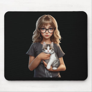 Mousepad Garota Bonita De Gato