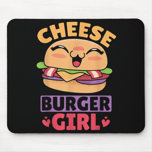 Mousepad Garota Cheeseburger, Mulheres Hamburger e Cheesebu (Frente)