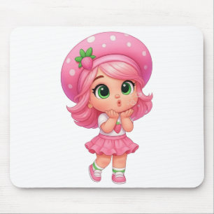 Mousepad Garota Chibi Kawaii de Morango