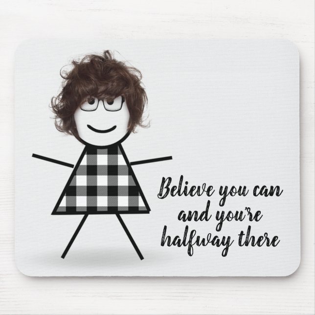 Mousepad Garota com Cabelo e Cotação (Frente)
