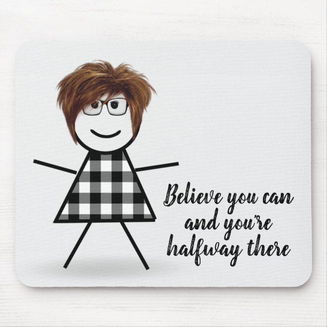 Mousepad Garota com Cabelo e Cotação (Frente)