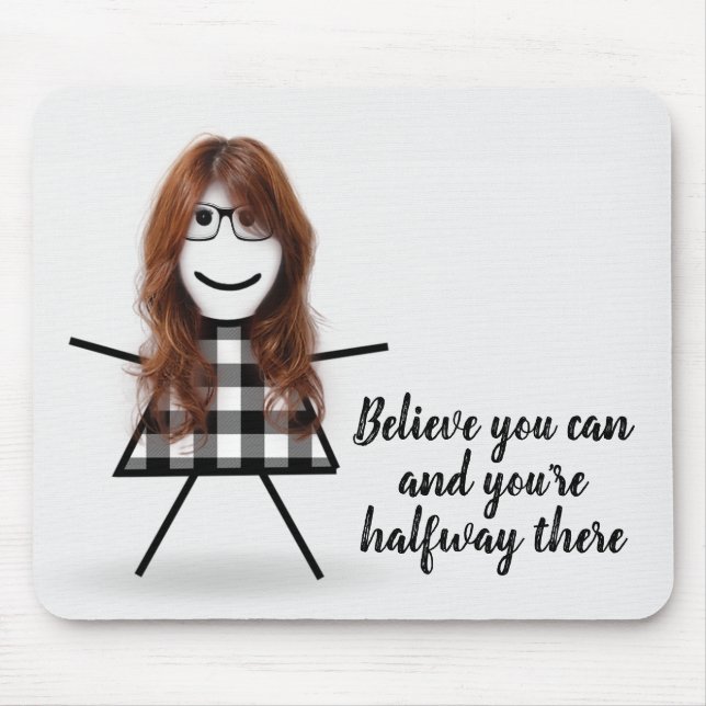 Mousepad Garota com Cabelo e Cotação (Frente)