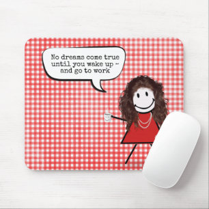 Mousepad Garota com café em Gingham