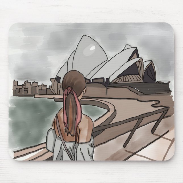 Mousepad Garota com ópera em Sydney. (Frente)