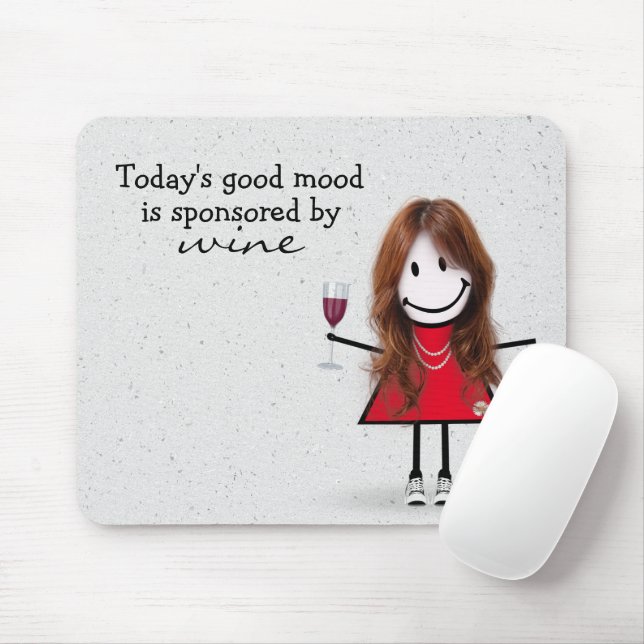 Mousepad Garota com vinho e sapateira (Com mouse)