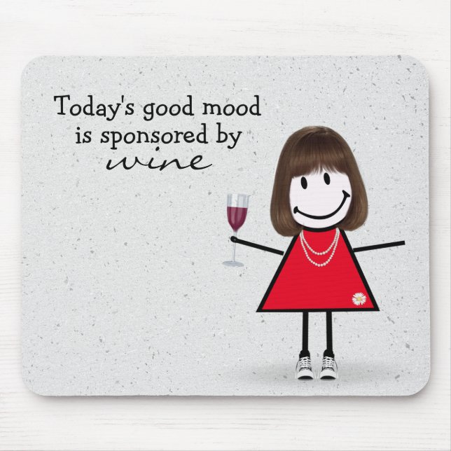 Mousepad Garota com vinho e tênis (Frente)