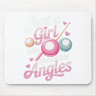 Mousepad Garota Conhece seus Angles Billiard Player Game