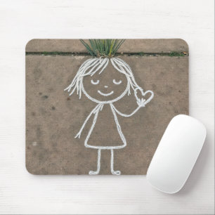 Mousepad Garota de Arte Chalk com Coração