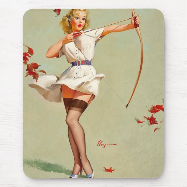 Mousepad Garota de Capa de Arco e Flecha (Frente)