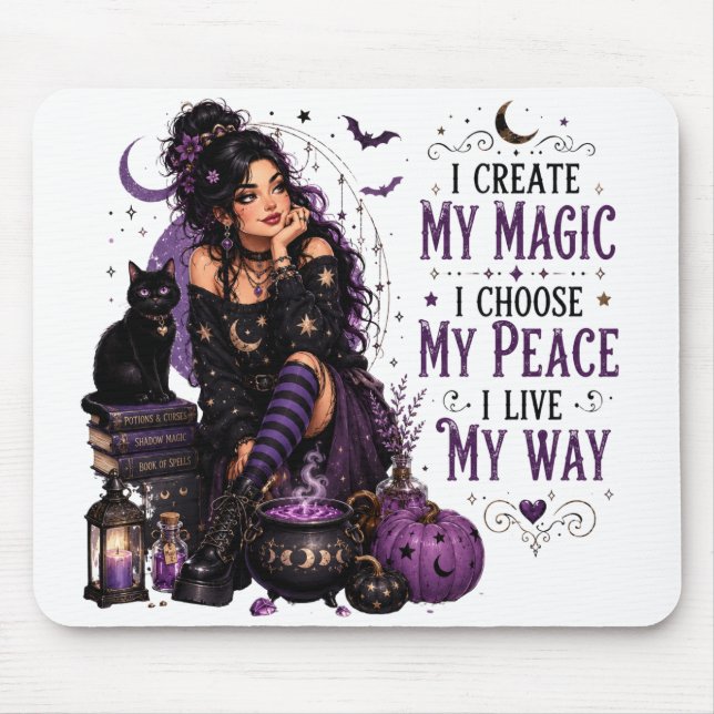 MOUSEPAD GAROTA DE HALLOWEEN ENGRAÇADA E FOFA COM DITADO EN (Frente)