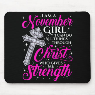Mousepad Garota de Novembro Citação Divertida Frase Cristã