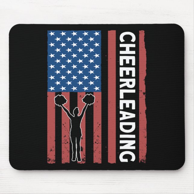 Mousepad Garota de Torcida Bandeira dos EUA Cheerleading  (Frente)