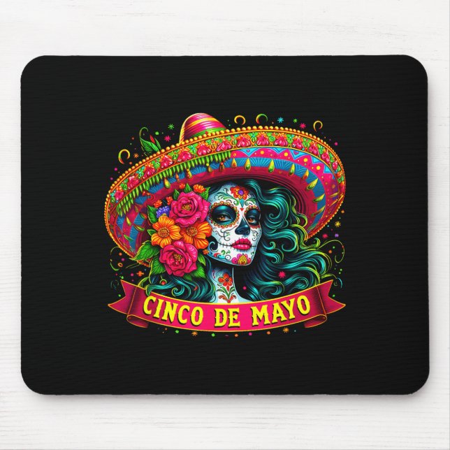 Mousepad Garota do Cinco De Mayo Festa Mexicana 5 De Mayo _ (Frente)