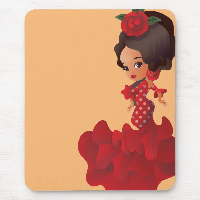 Mousepad Garota do Flamenco chibi kawaii (Frente)