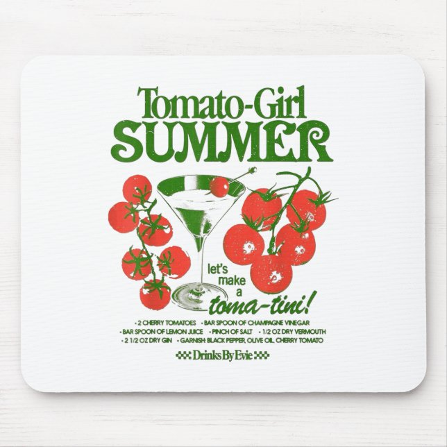 Mousepad Garota do Tomate Verão Tomate Fruta Fresca Estétic (Frente)