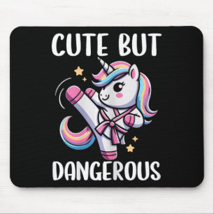 Mousepad Garota do Unicórnio Bonita, Mas Perigosa, Taekwond