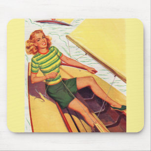 Mousepad Garota dos anos 40 em um barco