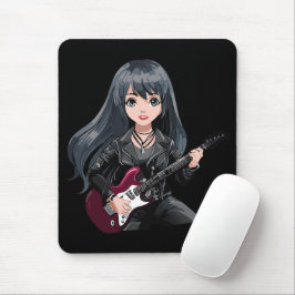 Mousepad Garota emo com cabelo preto comprido
