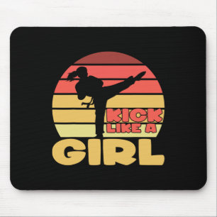 Mousepad Garota Engraçada Kickboxing Garota Karatê Garota A