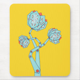 Mousepad Garota Geek Mecânica de Flores de Circuito