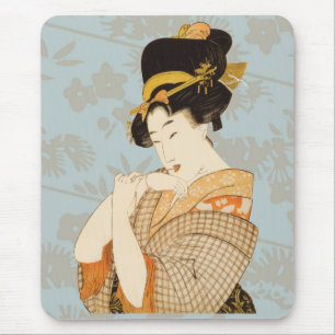 Mousepad Garota Geisha Japonesa Antiga em Kimono