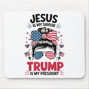 Mousepad Garota Jesus Meu Salvador Trump Presidente Christi