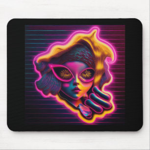 Mousepad Garota Jovem Olhando Através Do Portal Elétrico Ne