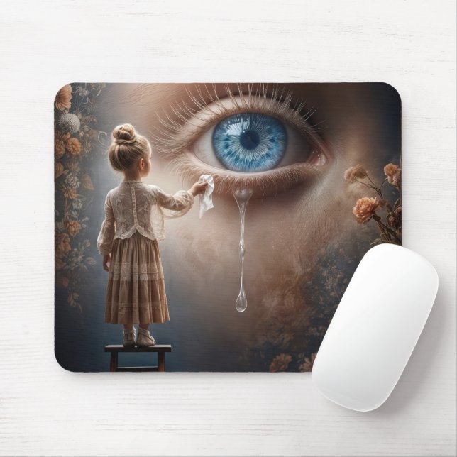 Mousepad Garota Limpando Lágrimas (Com mouse)