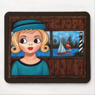 Mousepad Garota Marinheiro Cabeça Vase Farol de Farol