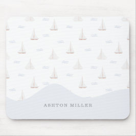 Mousepad Garota/menina do Watercolor Sailing Boats