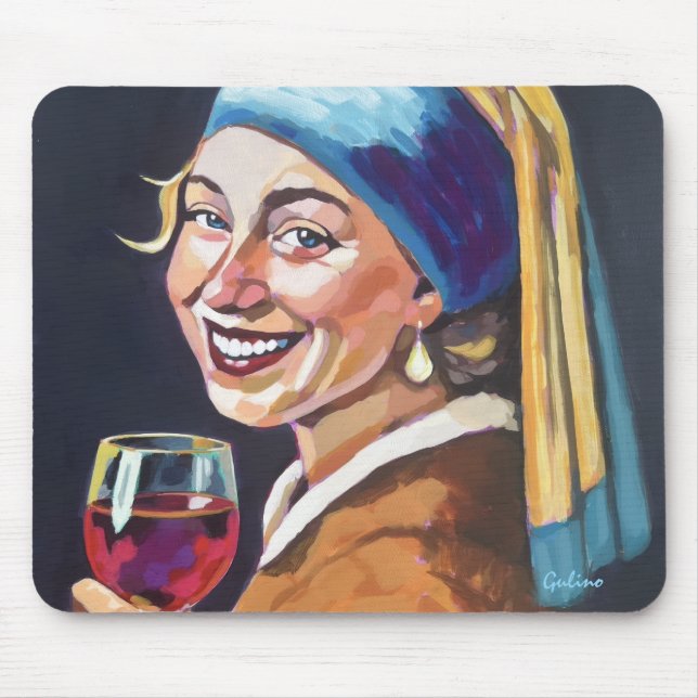 Mousepad Garota Moderna com uma Pérola no Brinco - Inspirad (Frente)