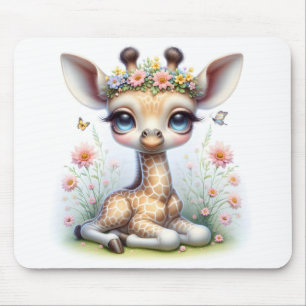 Mousepad Garota Namorada Com Flores Rosa