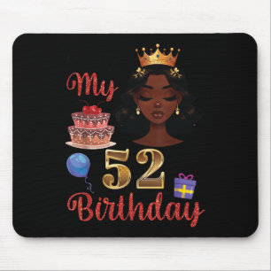 Mousepad Garota Negra Com Balões De Bolo Apresenta O Meu 52