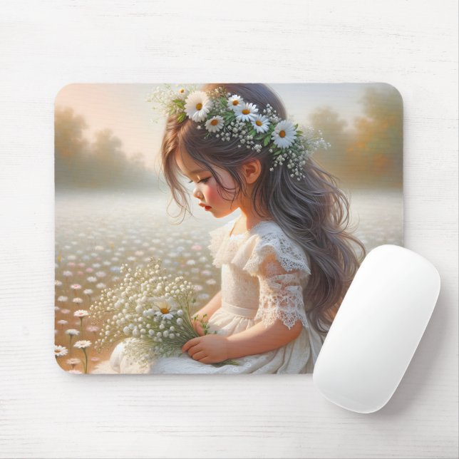 Mousepad Garota Pequena No Campo Daisy (Com mouse)
