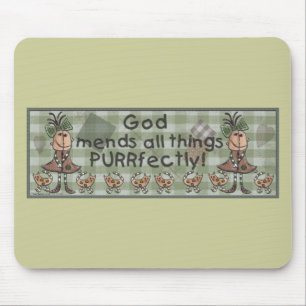 Mousepad Garota Primitiva e Gatos