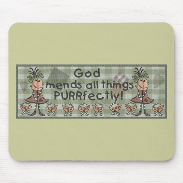 Mousepad Garota Primitiva e Gatos (Frente)