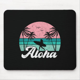 Mousepad Garota Surfista Aloha Havaí Surfismo Vintage Havai
