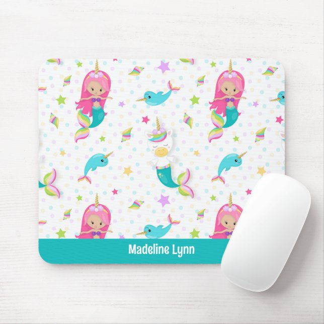 Mousepad Garotas Personalizadas da Bonita Sereia de Praia (Com mouse)
