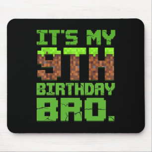 Mousepad Garoto de aniversário É meu jogador de 9 anos de a