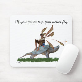 Mousepad Garoto Fada Andando No Bocal De Tartaruga